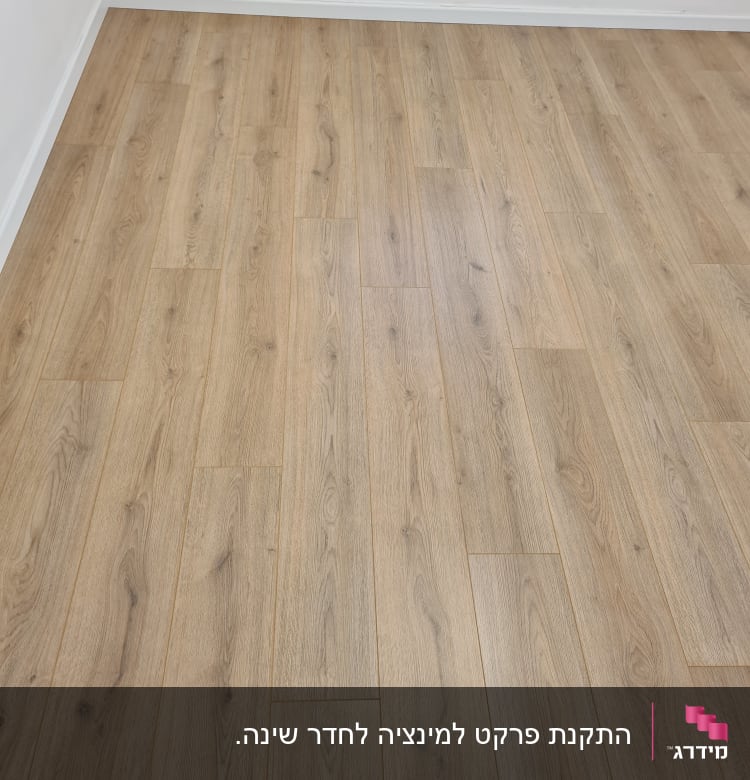 רצפת פרקט עץ בגוון בהיר בחדר ריק